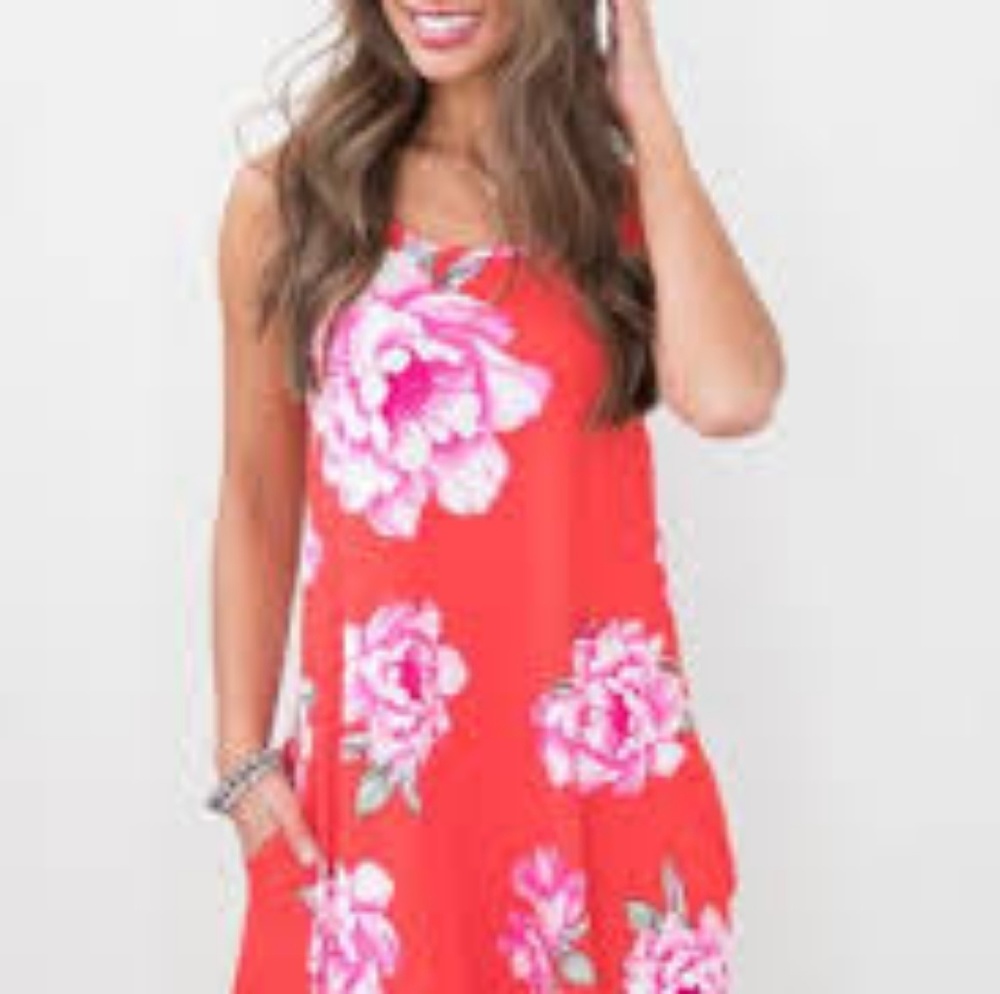 Pink lily boutique shift floral dess